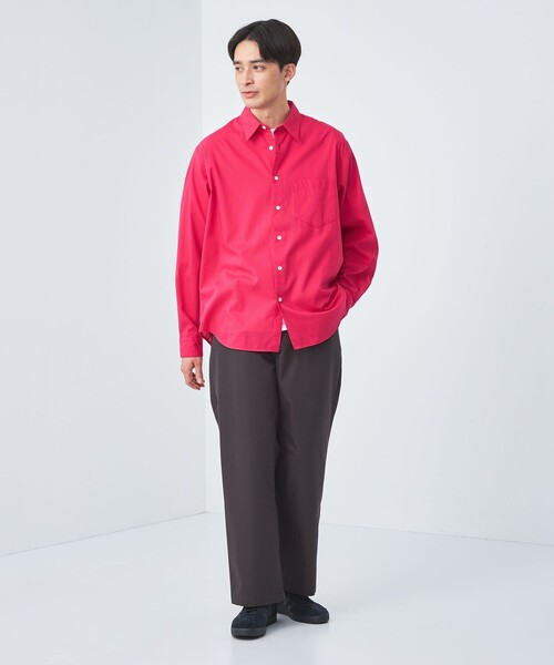 green label relaxing（グリーンレーベルリラクシング）の「コットン シルク ボイル ジャストルーズ シャツ（シャツ/ブラウス・メンズ・ピンク/ロイヤルブルー/ダークグレー・XL/M/S/L）」の6枚目の写真
