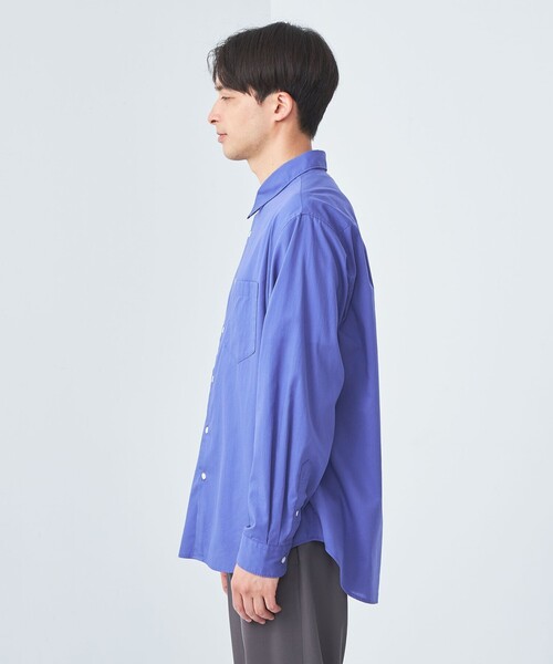 green label relaxing（グリーンレーベルリラクシング）の「コットン シルク ボイル ジャストルーズ シャツ（シャツ/ブラウス・メンズ・ピンク/ロイヤルブルー/ダークグレー・XL/M/S/L）」の8枚目の写真