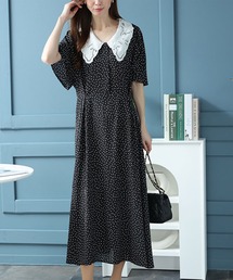 GOLDJAPAN（ゴールドジャパン）の「レース襟ドット柄ワンピース（ワンピース）」