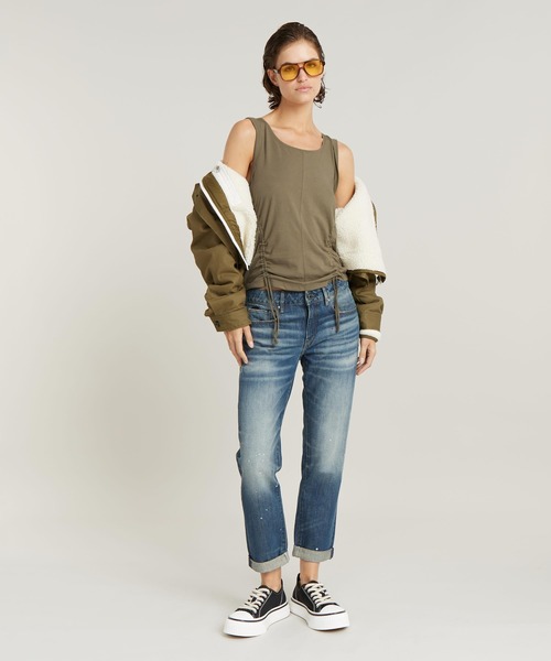 G-STAR(ジースター)の「ADJUSTABLE TUCKED SLEEVE TOP/アジャスタブルタックデザインタンクトップ(タンクトップ・レディース・グリーン系その他/ダークブラック・SMALL/X-SMALL/MEDIUM)」の5枚目の写真
