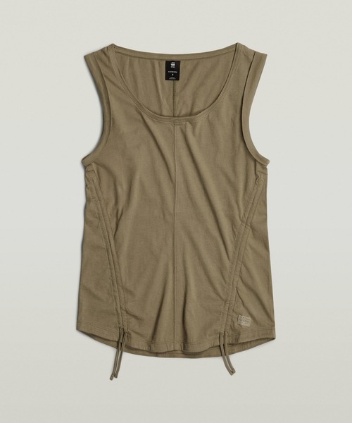G-STAR(ジースター)の「ADJUSTABLE TUCKED SLEEVE TOP/アジャスタブルタックデザインタンクトップ(タンクトップ・レディース・グリーン系その他/ダークブラック・SMALL/X-SMALL/MEDIUM)」の7枚目の写真