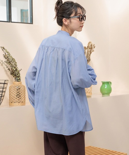 LOWRYS FARM(ローリーズファーム)の「シアーバンドシャツ 991800(シャツ/ブラウス・レディース・グレー/ピンク/ブルー/グリーン/アイボリー/ホワイト系その他・SHORT/LONG)」の21枚目の写真