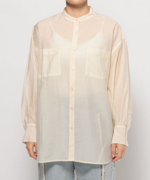 LOWRYS FARM(ローリーズファーム)の「シアーバンドシャツ 991800(シャツ/ブラウス・レディース・グレー/ピンク/ブルー/グリーン/アイボリー/ホワイト系その他・SHORT/LONG)」の20枚目の写真