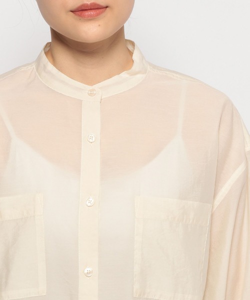 LOWRYS FARM(ローリーズファーム)の「シアーバンドシャツ 991800(シャツ/ブラウス・レディース・グレー/ピンク/ブルー/グリーン/アイボリー/ホワイト系その他・SHORT/LONG)」の17枚目の写真