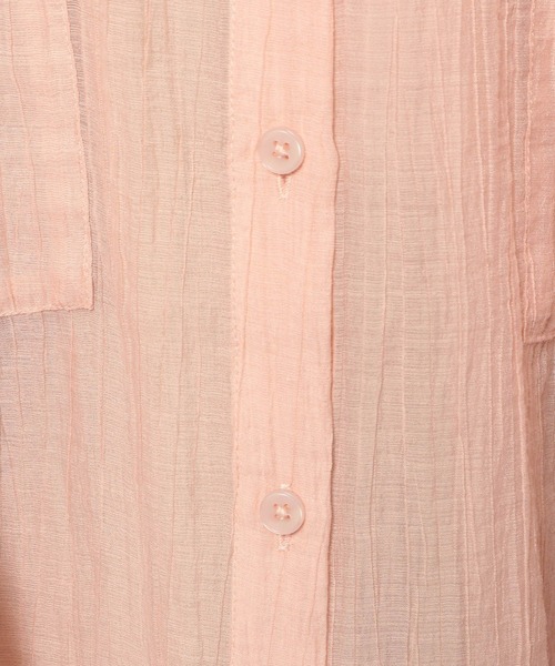 LOWRYS FARM(ローリーズファーム)の「シアーバンドシャツ 991800(シャツ/ブラウス・レディース・グレー/ピンク/ブルー/グリーン/アイボリー/ホワイト系その他・SHORT/LONG)」の9枚目の写真