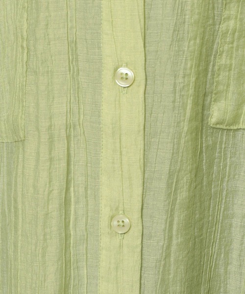 LOWRYS FARM(ローリーズファーム)の「シアーバンドシャツ 991800(シャツ/ブラウス・レディース・グレー/ピンク/ブルー/グリーン/アイボリー/ホワイト系その他・SHORT/LONG)」の8枚目の写真