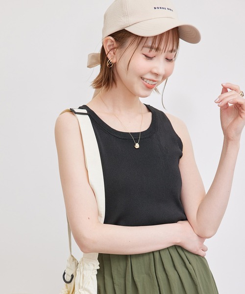 ROPE' PICNIC（ロペピクニック）の「メタルライクヤーンニットインナー（タンクトップ・レディース・ブラック/ホワイト/クリーム・38）」の10枚目の写真