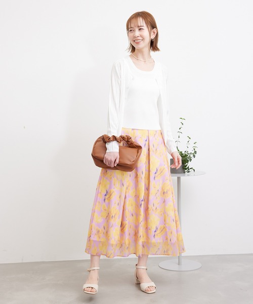 ROPE' PICNIC（ロペピクニック）の「メタルライクヤーンニットインナー（タンクトップ・レディース・ブラック/ホワイト/クリーム・38）」の6枚目の写真