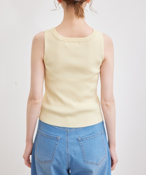 ROPE' PICNIC（ロペピクニック）の「メタルライクヤーンニットインナー（タンクトップ・レディース・ブラック/ホワイト/クリーム・38）」の21枚目の写真