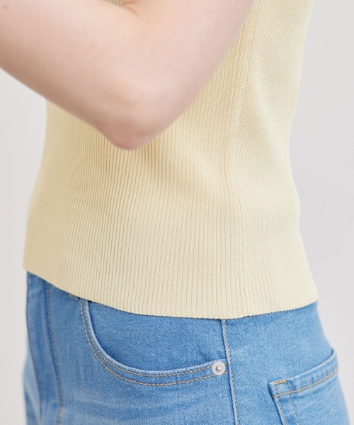 ROPE' PICNIC（ロペピクニック）の「メタルライクヤーンニットインナー（タンクトップ・レディース・ブラック/ホワイト/クリーム・38）」の13枚目の写真