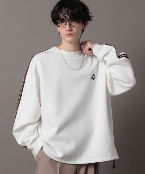 RAGEBLUE（レイジブルー）の「＜WEB限定＞袖サイドライン/ワンポイント刺繍テッククルーネックスウェット（スウェット・メンズ・ホワイト/ライトブルー/ブラック・MEDIUM/LARGE）」の9枚目の写真