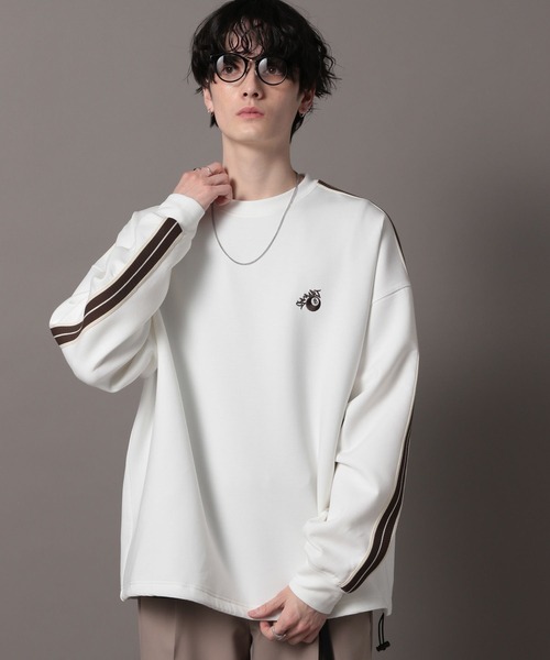 RAGEBLUE（レイジブルー）の「＜WEB限定＞袖サイドライン/ワンポイント刺繍テッククルーネックスウェット（スウェット・メンズ・ホワイト/ライトブルー/ブラック・MEDIUM/LARGE）」の10枚目の写真
