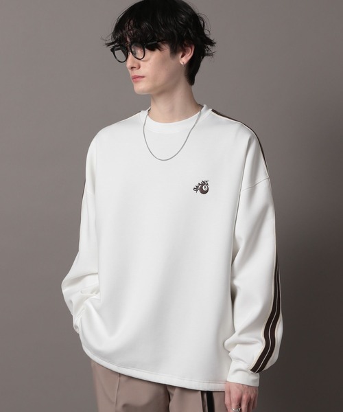RAGEBLUE（レイジブルー）の「＜WEB限定＞袖サイドライン/ワンポイント刺繍テッククルーネックスウェット（スウェット・メンズ・ホワイト/ライトブルー/ブラック・MEDIUM/LARGE）」の11枚目の写真