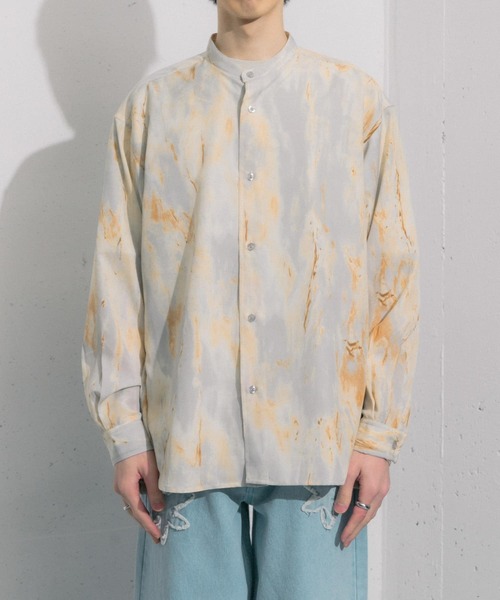 SENSE OF PLACE by URBAN RESEARCH（センスオブプレイスバイアーバンリサーチ）の「マーブルプリントバンドカラーシャツ（シャツ/ブラウス・メンズ・その他2/その他1・LARGE/MEDIUM）」の9枚目の写真