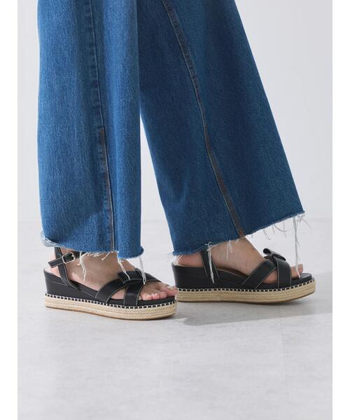 ORiental TRaffic（オリエンタルトラフィック）の「ORiental TRaffic リボンウエッジサンダル（サンダル・レディース・ブラック/ベージュ/ブラウン・S/M/L）」の14枚目の写真