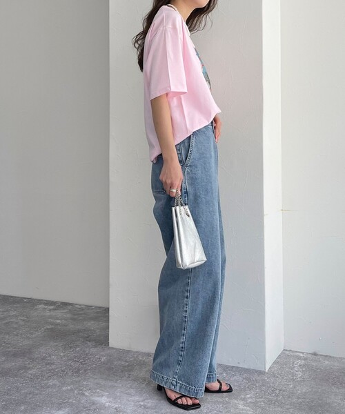 fredy emue(フレディエミュ)の「【新色登場】シルケットPHOTO Tシャツ(Tシャツ/カットソー・レディース・オフホワイト/チャコールグレー/ベビーピンク/ピンク・38)」の6枚目の写真