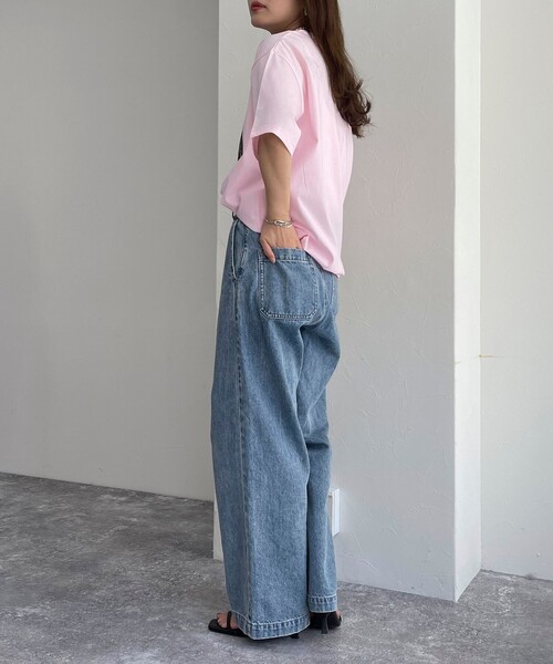 fredy emue(フレディエミュ)の「【新色登場】シルケットPHOTO Tシャツ(Tシャツ/カットソー・レディース・オフホワイト/チャコールグレー/ベビーピンク/ピンク・38)」の7枚目の写真