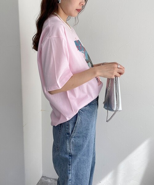 fredy emue(フレディエミュ)の「【新色登場】シルケットPHOTO Tシャツ(Tシャツ/カットソー・レディース・オフホワイト/チャコールグレー/ベビーピンク/ピンク・38)」の10枚目の写真