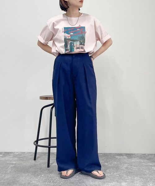 fredy emue(フレディエミュ)の「【新色登場】シルケットPHOTO Tシャツ(Tシャツ/カットソー・レディース・オフホワイト/チャコールグレー/ベビーピンク/ピンク・38)」の22枚目の写真