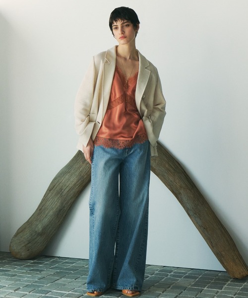 FRAY I.D（フレイアイディー）の「サンドウォッシュシルクキャミ（キャミソール・レディース・ブラック/アイボリー/オレンジ・FREE）」の4枚目の写真