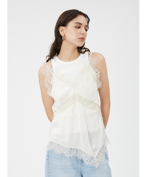 FRAY I.D（フレイアイディー）の「サンドウォッシュシルクキャミ（キャミソール・レディース・ブラック/アイボリー/オレンジ・FREE）」の5枚目の写真