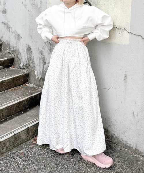 Alley by w closet（アリーバイダブルクローゼット）の「【Alley】ダメージプルオーバー（パーカー・レディース・スミクロ/ライム/オフホワイト・FREE）」の4枚目の写真