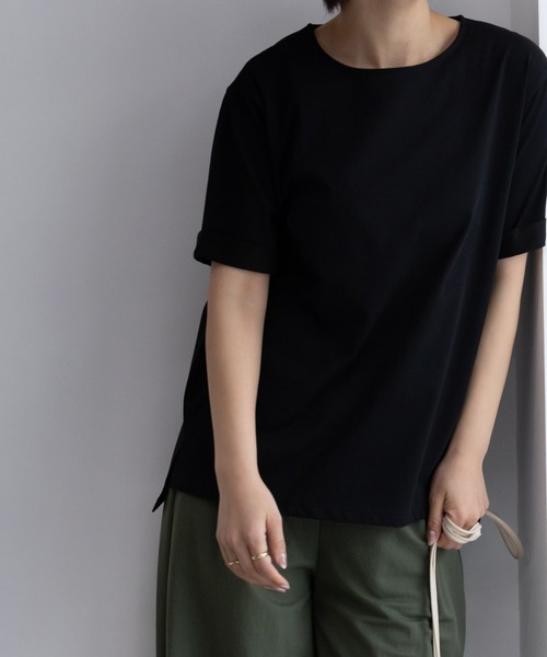 NAVY(ネイビー)の「NAVY 冷感 UVカット ドライ キレイ見えTシャツ(Tシャツ/カットソー・レディース・ベージュ/ホワイト/ブラック・L/M/XL/S)」の8枚目の写真