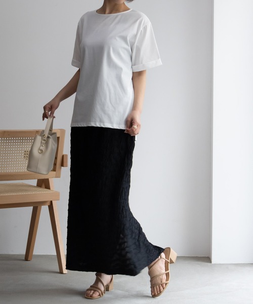 NAVY(ネイビー)の「NAVY 冷感 UVカット ドライ キレイ見えTシャツ(Tシャツ/カットソー・レディース・ベージュ/ホワイト/ブラック・L/M/XL/S)」の21枚目の写真
