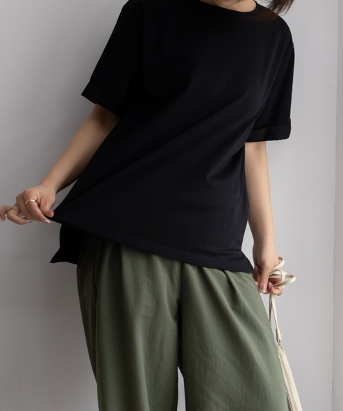 NAVY(ネイビー)の「NAVY 冷感 UVカット ドライ キレイ見えTシャツ(Tシャツ/カットソー・レディース・ベージュ/ホワイト/ブラック・L/M/XL/S)」の22枚目の写真