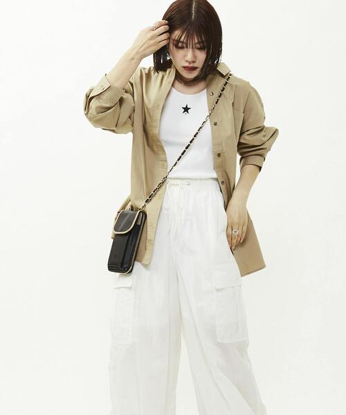 CONVERSE TOKYO（コンバーストウキョウ）の「【WEB LIMITED】STAR★ PATCH SHIRT（シャツ/ブラウス・レディース・ホワイト/ベージュ/カーキ/ブラック・FREE）」の12枚目の写真