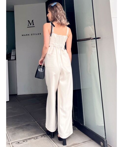 GYDA（ジェイダ）の「サイドOPENワイドロンパース（つなぎ/オールインワン・レディース・ブラック/アイボリー・FREE）」の21枚目の写真