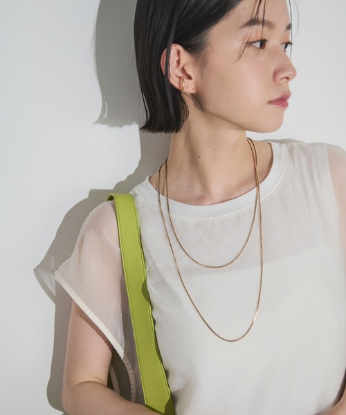 Shelly island（シェリーアイランド）の「ソフトオーガンジーレイヤードプルオーバー（Tシャツ/カットソー・レディース・ホワイト/グレー/ブラック/ブラウン・FREE）」の7枚目の写真