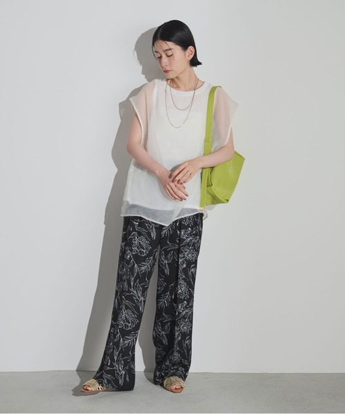 Shelly island（シェリーアイランド）の「ソフトオーガンジーレイヤードプルオーバー（Tシャツ/カットソー・レディース・ホワイト/グレー/ブラック/ブラウン・FREE）」の9枚目の写真