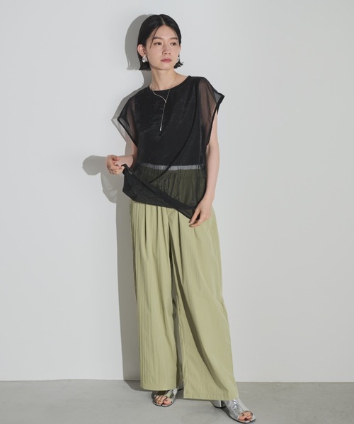 Shelly island（シェリーアイランド）の「ソフトオーガンジーレイヤードプルオーバー（Tシャツ/カットソー・レディース・ホワイト/グレー/ブラック/ブラウン・FREE）」の14枚目の写真