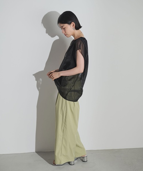 Shelly island（シェリーアイランド）の「ソフトオーガンジーレイヤードプルオーバー（Tシャツ/カットソー・レディース・ホワイト/グレー/ブラック/ブラウン・FREE）」の15枚目の写真