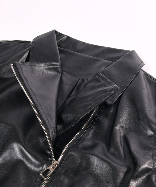 neos（ネオス）の「【neos】ルーズシルエット 合皮 ダブル ライダース ベスト（ベスト・メンズ・ブラック・MEDIUM/X-LARGE/LARGE）」の8枚目の写真