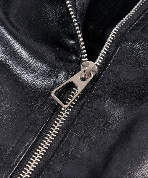 neos（ネオス）の「【neos】ルーズシルエット 合皮 ダブル ライダース ベスト（ベスト・メンズ・ブラック・MEDIUM/X-LARGE/LARGE）」の9枚目の写真