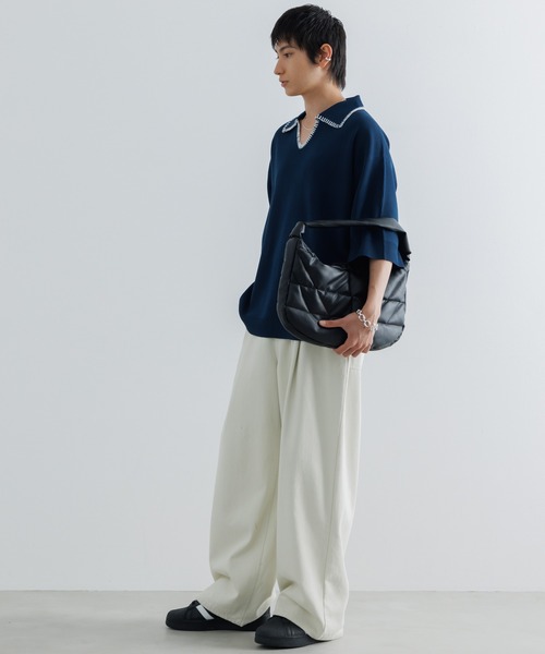 SINSS（シンス）の「Stitched knit polo shirt / ステッチニットポロシャツ（ポロシャツ・メンズ・ブルー/ブラック/レッド/チャコール/ブラウン・SMALL/MEDIUM/LARGE/X-SMALL）」の8枚目の写真