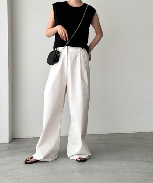 CANAL JEAN（キャナルジーン）の「El mar　コットンブレンドワイドショルダータンクトップ（タンクトップ・レディース・ブラック/ベージュ/アイボリー/グレー・ONE SIZE）」の17枚目の写真