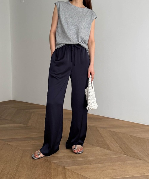 CANAL JEAN（キャナルジーン）の「El mar　コットンブレンドワイドショルダータンクトップ（タンクトップ・レディース・ブラック/ベージュ/アイボリー/グレー・ONE SIZE）」の8枚目の写真