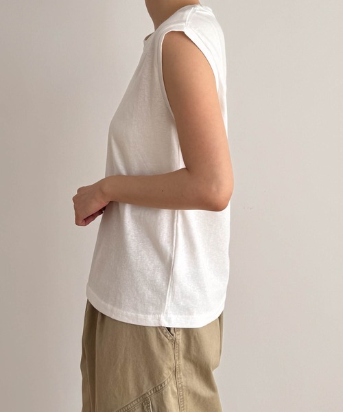 CANAL JEAN（キャナルジーン）の「El mar　コットンブレンドワイドショルダータンクトップ（タンクトップ・レディース・ブラック/ベージュ/アイボリー/グレー・ONE SIZE）」の13枚目の写真