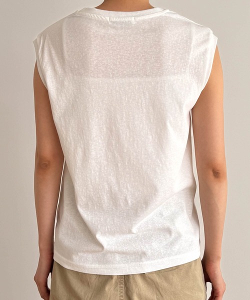 CANAL JEAN（キャナルジーン）の「El mar　コットンブレンドワイドショルダータンクトップ（タンクトップ・レディース・ブラック/ベージュ/アイボリー/グレー・ONE SIZE）」の5枚目の写真