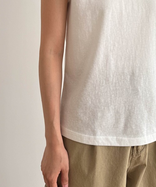 CANAL JEAN（キャナルジーン）の「El mar　コットンブレンドワイドショルダータンクトップ（タンクトップ・レディース・ブラック/ベージュ/アイボリー/グレー・ONE SIZE）」の7枚目の写真