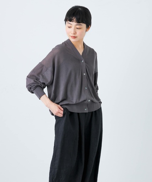 かぐれ（カグレ）の「コットンシルクシアーニットカーディガン（カーディガン/ボレロ・レディース・チャコールグレー/ブルー/ブラック・FREE）」の12枚目の写真