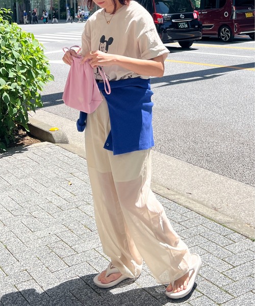 feepur（フェピュール）の「オーガンジーシアーワイドパンツ（その他パンツ・レディース・アイボリー/ブラック・SMALL/MEDIUM）」の9枚目の写真