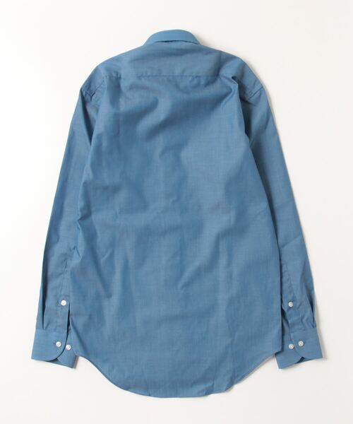 Perfect Suit FActory（パーフェクトスーツファクトリー）の「形態安定 長袖ワイシャツ アーバン デニムライク　カッタウェイ　ブラック/ブラウン/ブルー（ビジネスシャツ・メンズ・ブラウン/ブルー/ブラック・首回り37cm-裄丈80cm/首回り39cm-裄丈82cm/首回り41cm-裄丈84cm/首回り43cm-裄丈86cm）」の5枚目の写真