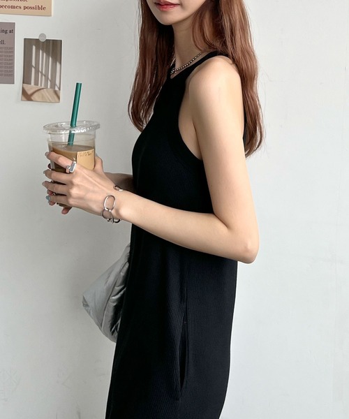 ABYS（アビス）の「カップ付きアメスリワンピース（ワンピース・レディース・ブラック/チャコールグレー/杢グレー・FREE）」の9枚目の写真