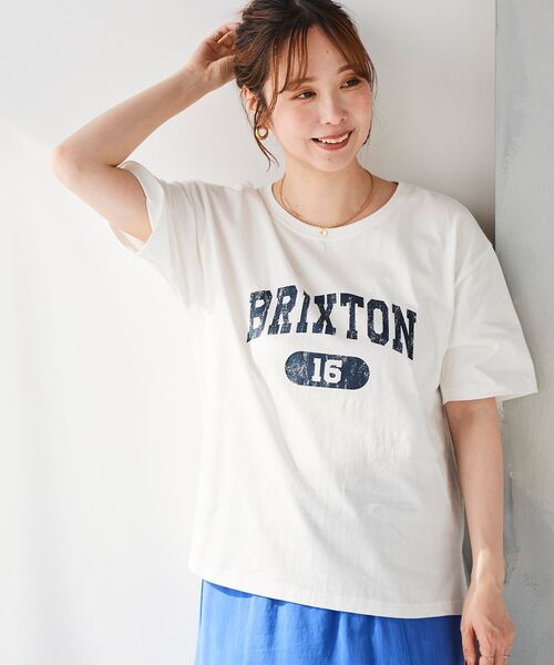 le.coeur blanc(ルクールブラン)の「BRIXTONロゴTシャツ(Tシャツ/カットソー・レディース・ベージュ/オフホワイト/ダークグレー・38)」の2枚目の写真