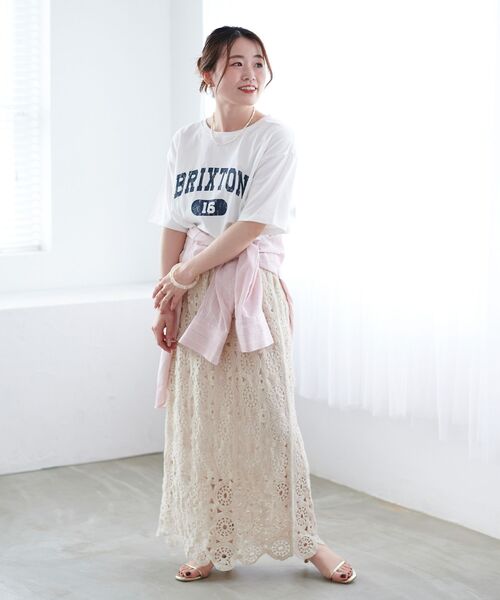 le.coeur blanc(ルクールブラン)の「BRIXTONロゴTシャツ(Tシャツ/カットソー・レディース・ベージュ/オフホワイト/ダークグレー・38)」の9枚目の写真