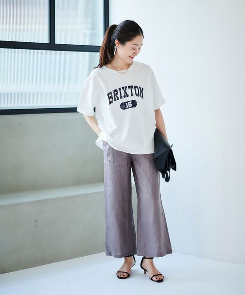 le.coeur blanc(ルクールブラン)の「BRIXTONロゴTシャツ(Tシャツ/カットソー・レディース・ベージュ/オフホワイト/ダークグレー・38)」の11枚目の写真